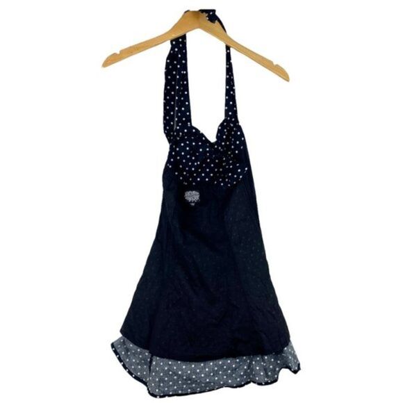 Hearts & Roses London Women's Black White Polka Dot Lined Mini Halter Dress UK 8 - Picture 3 of 12